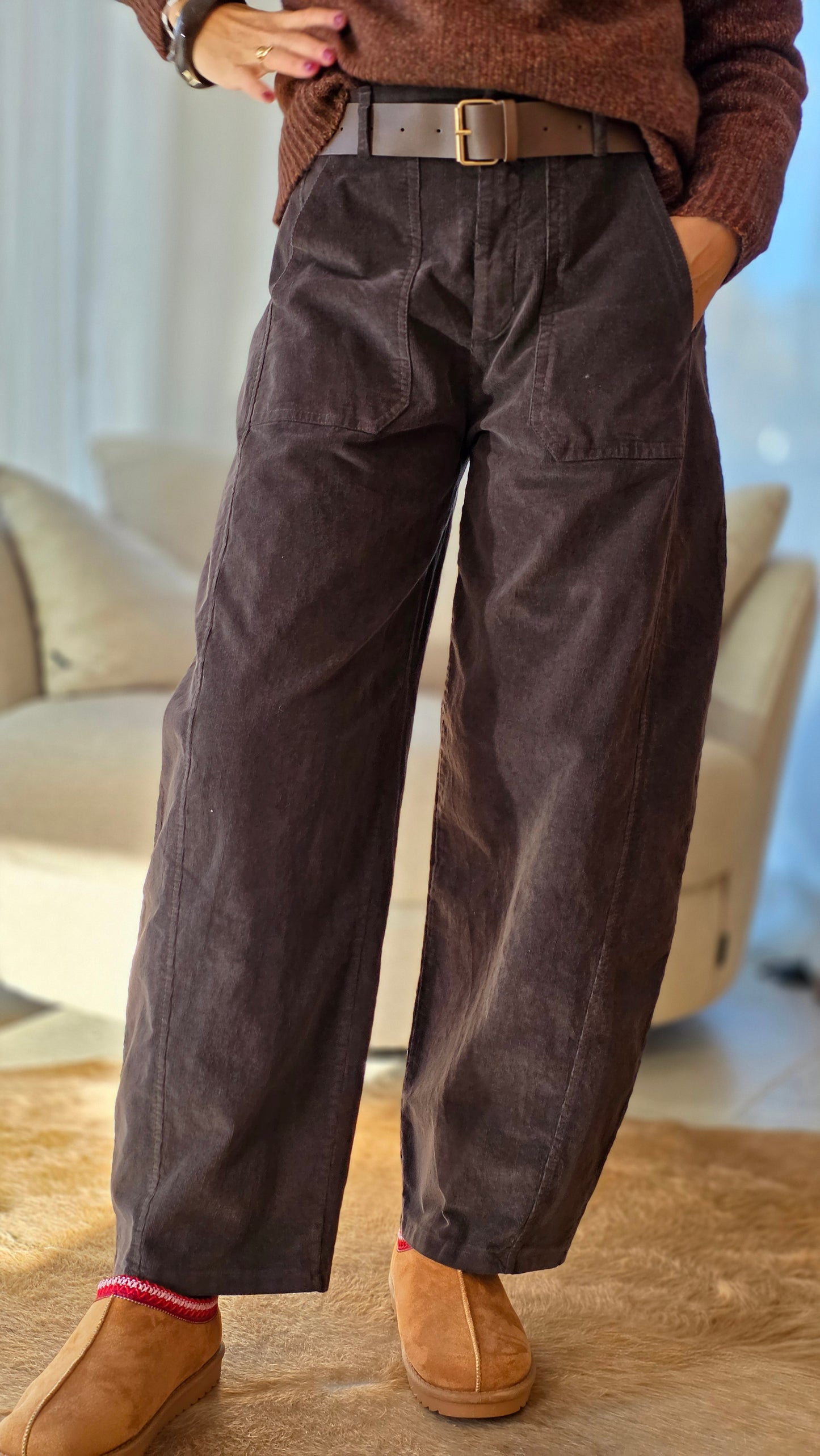 CÉLINE Barrel broek BRUIN
