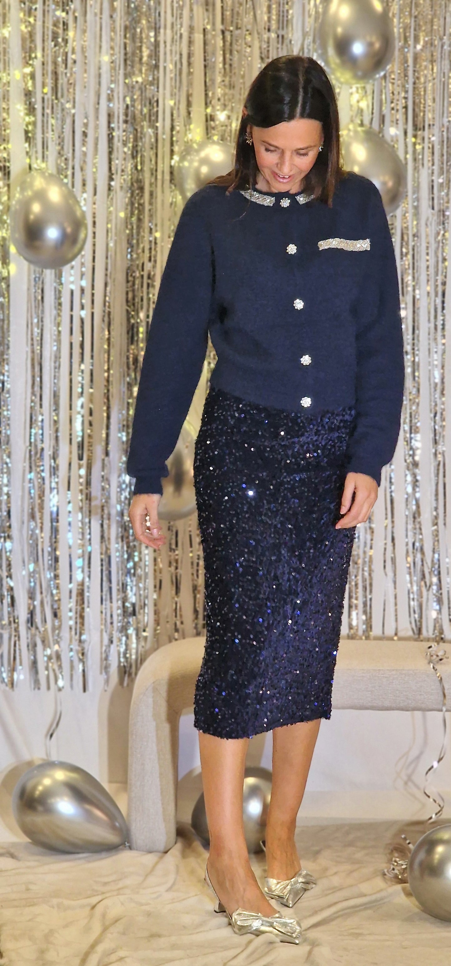 MARE Glitterrok BLAUW