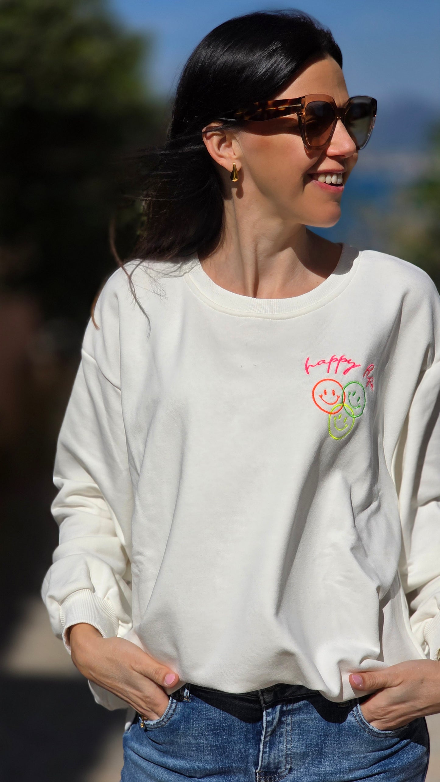 SMILE Sweater WIT