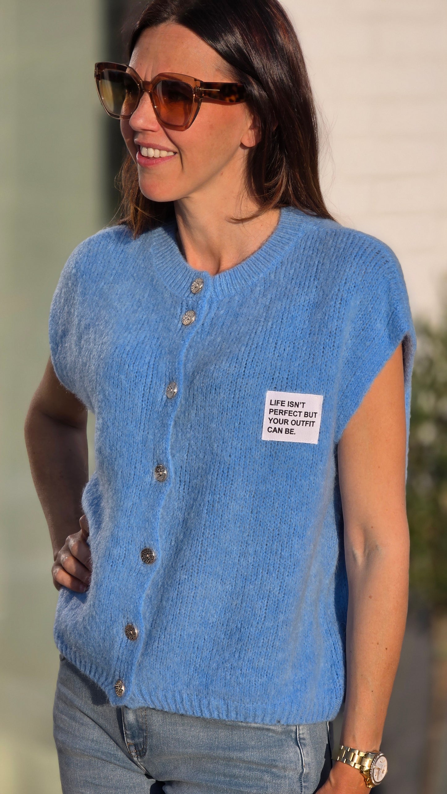 TINA Gilet BLAUW