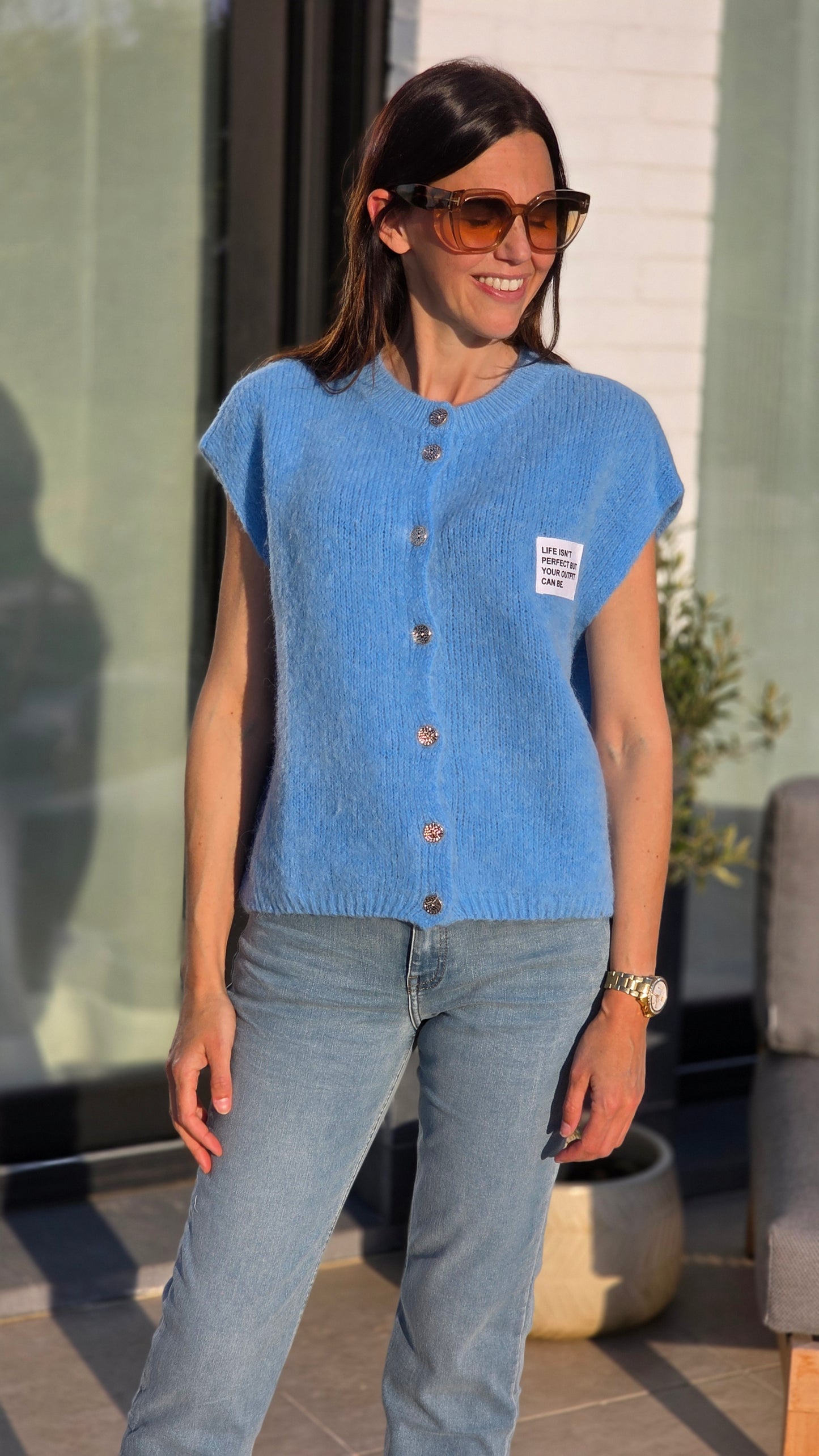 TINA Gilet BLAUW