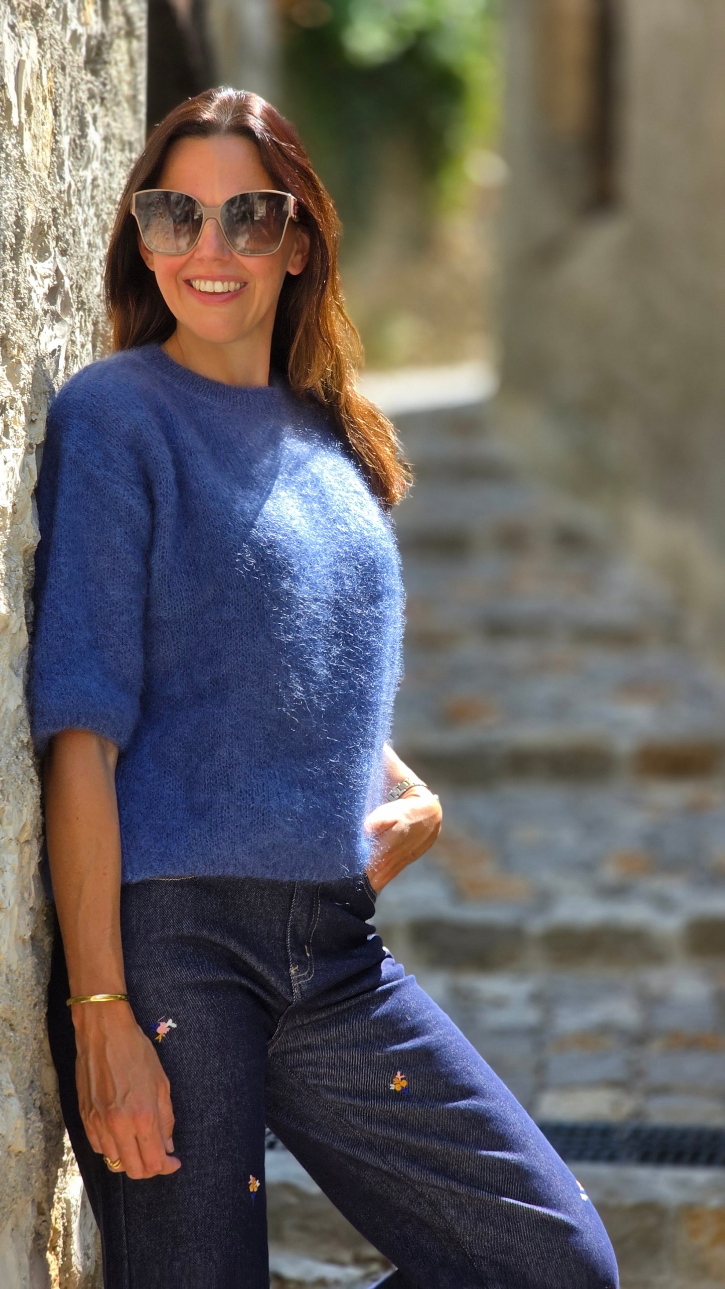LIA Trui MOHAIR BLAUW