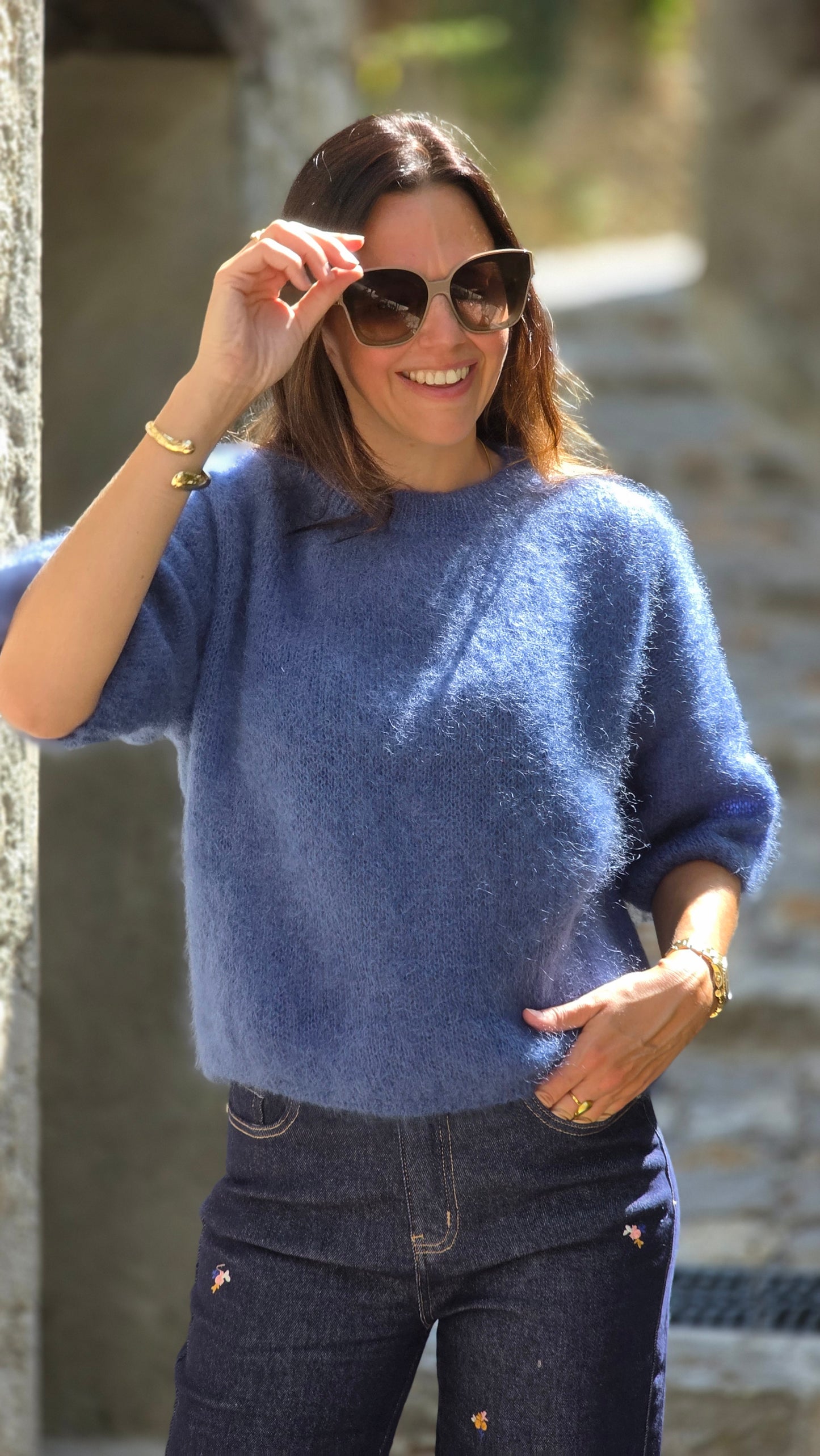LIA Trui MOHAIR BLAUW