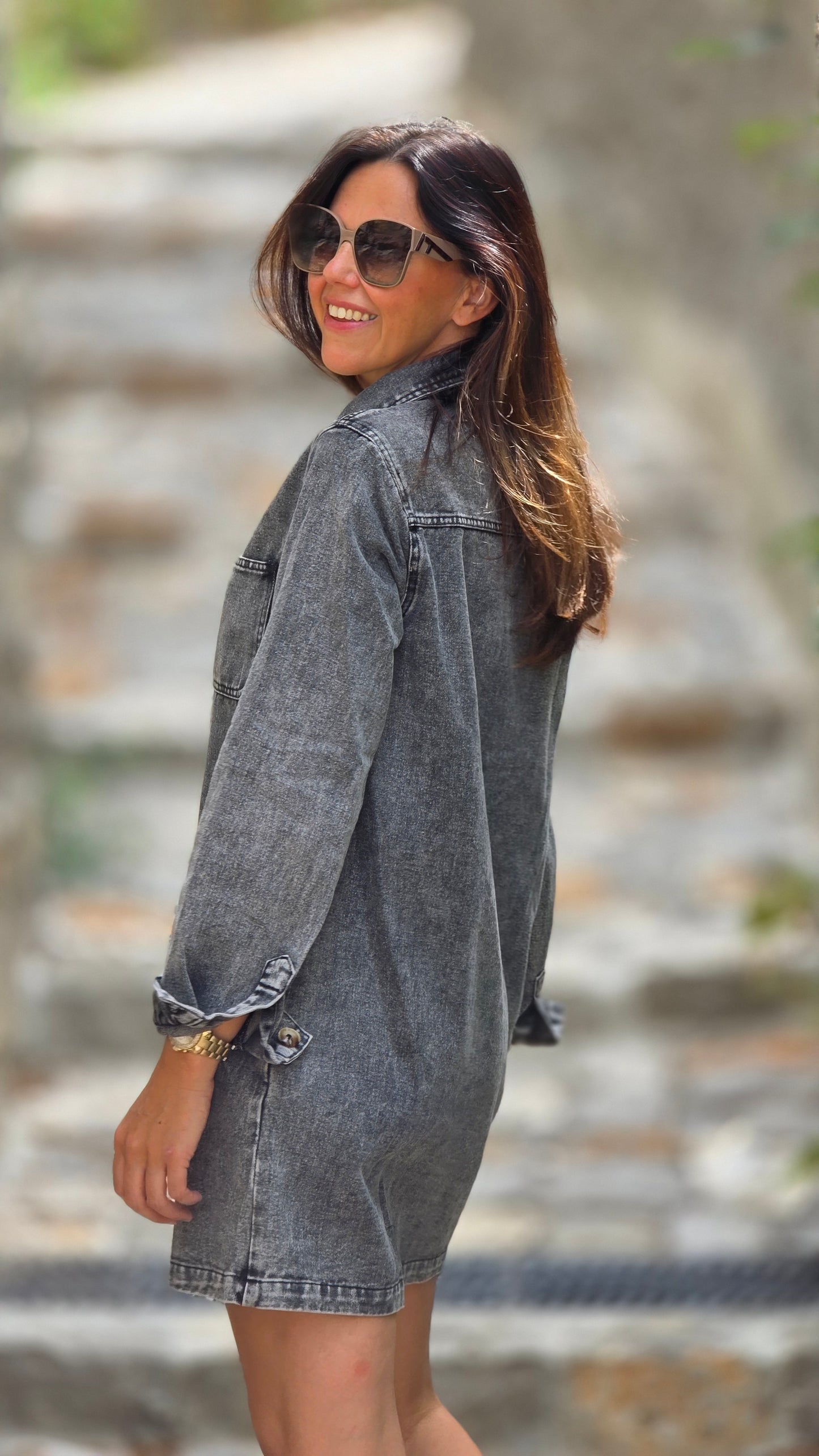 LENNE Jurk jeans GRIJS