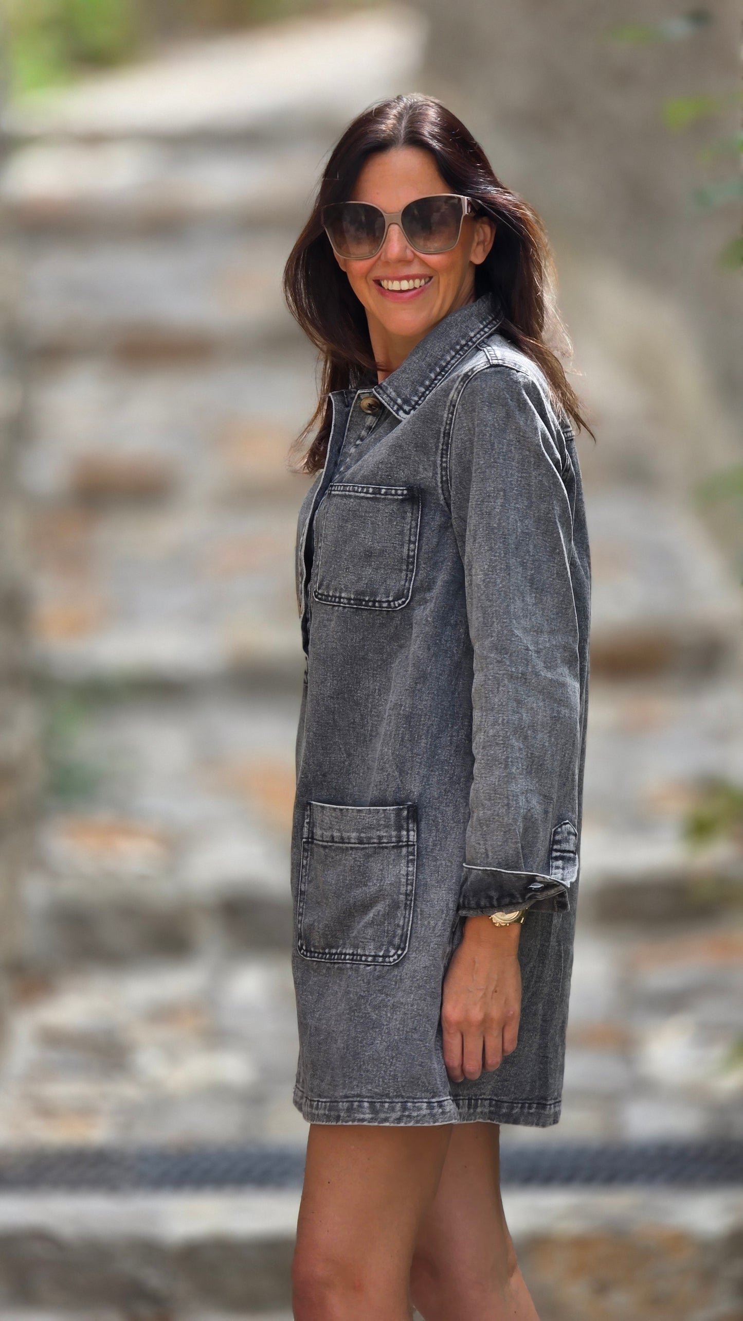 LENNE Jurk jeans GRIJS