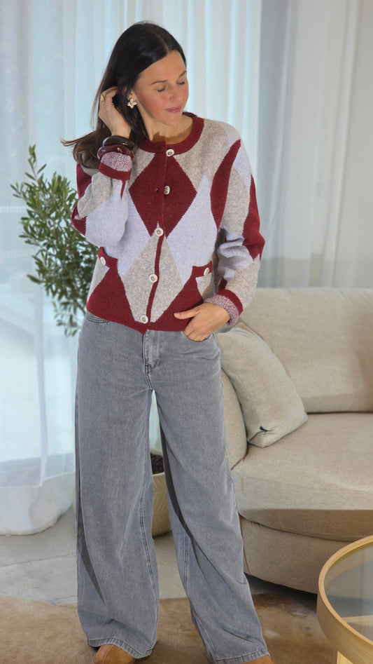 MARIE Wide leg jeans GRIJS