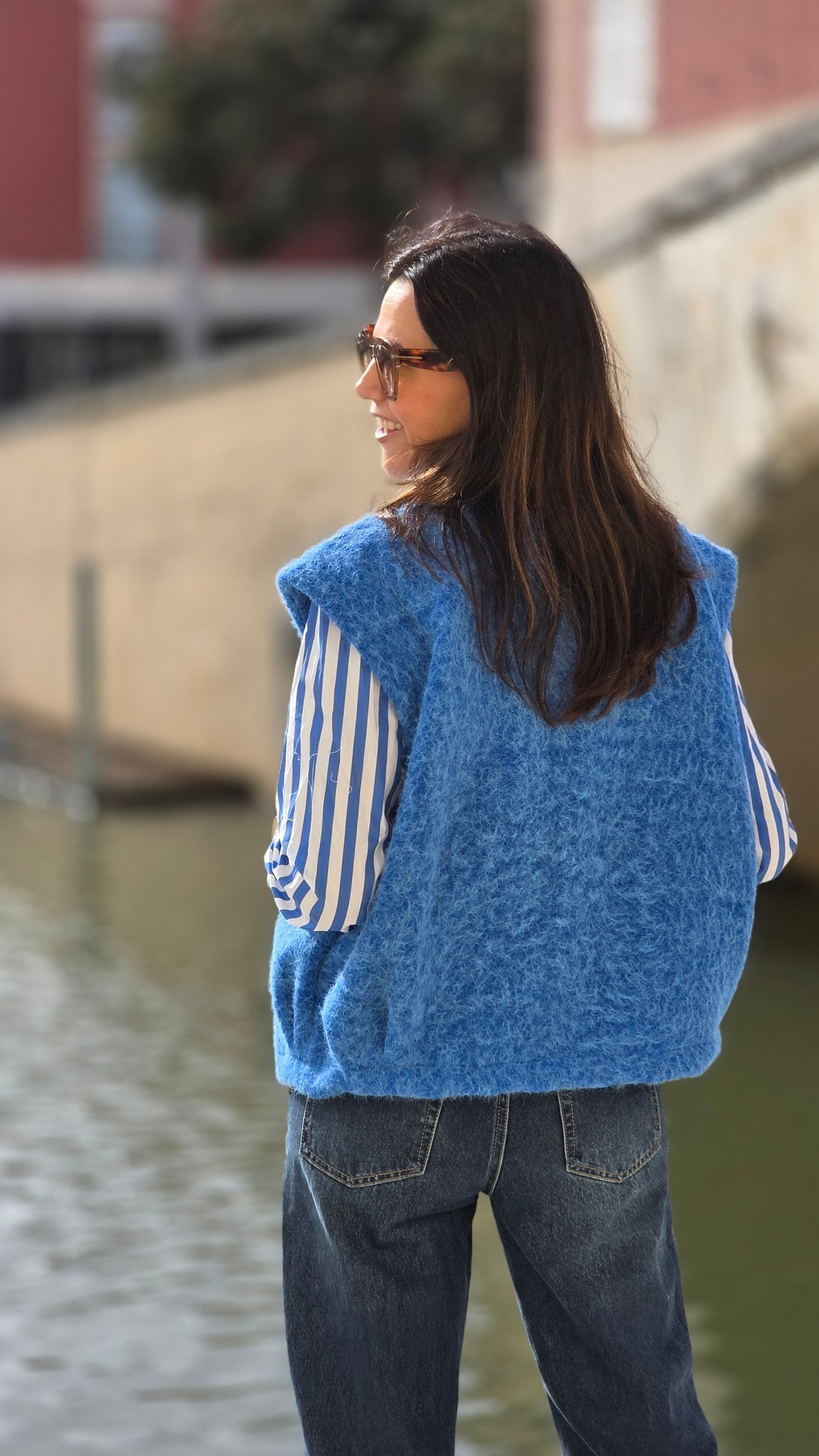 RIANNE Mouwloze vest kobaltblauw