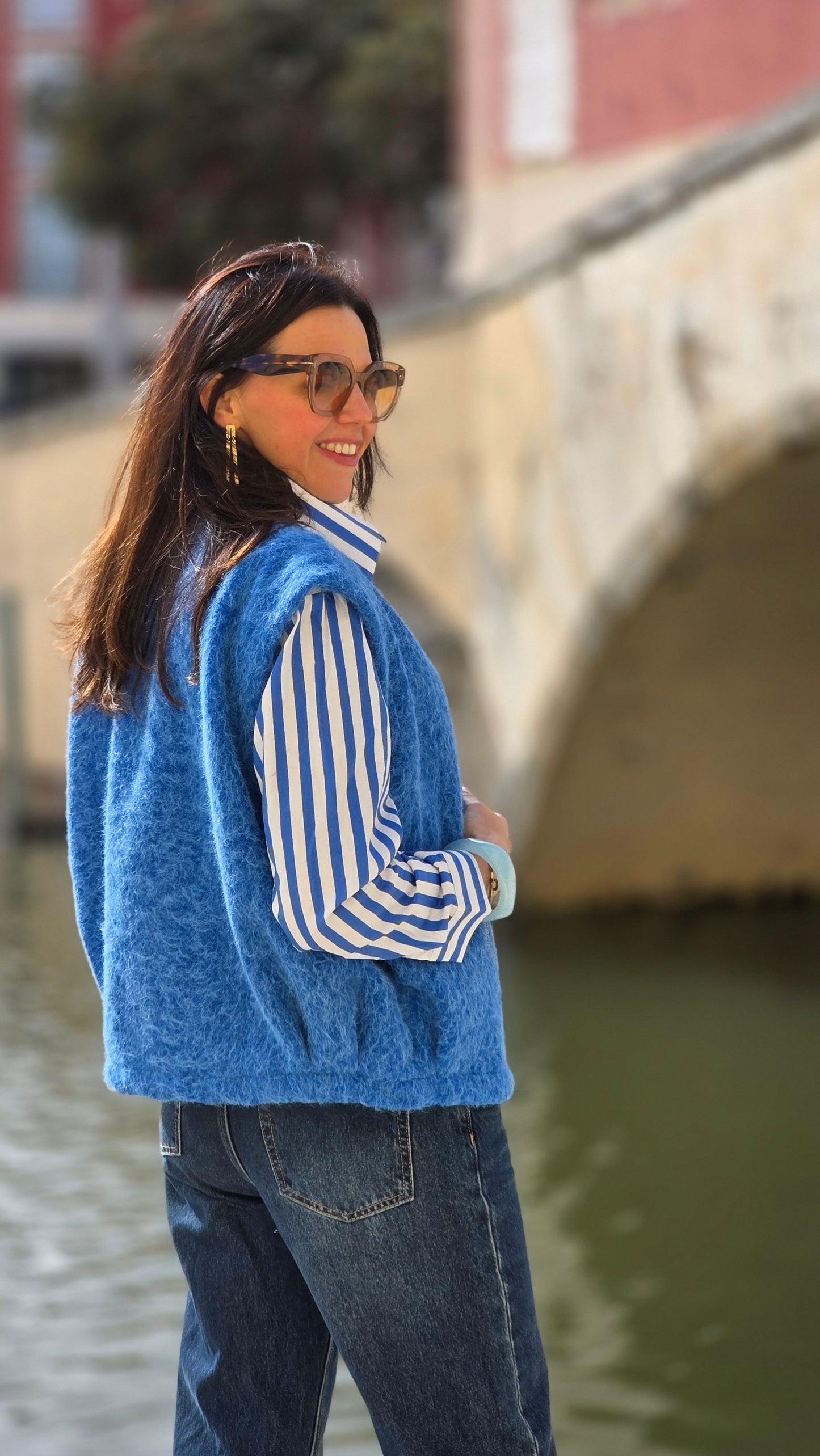 RIANNE Mouwloze vest kobaltblauw