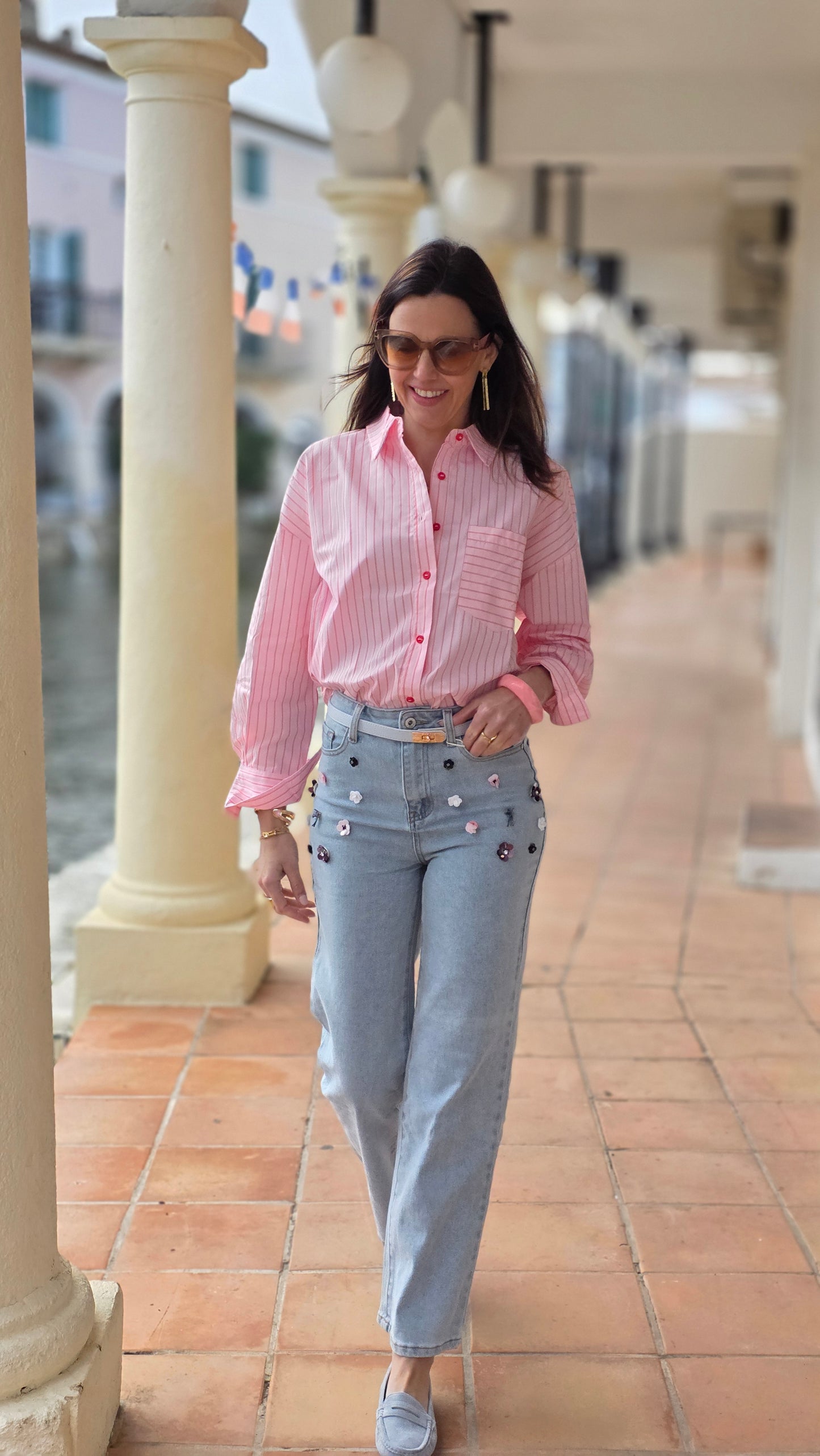 TINA Jeans met bloemen