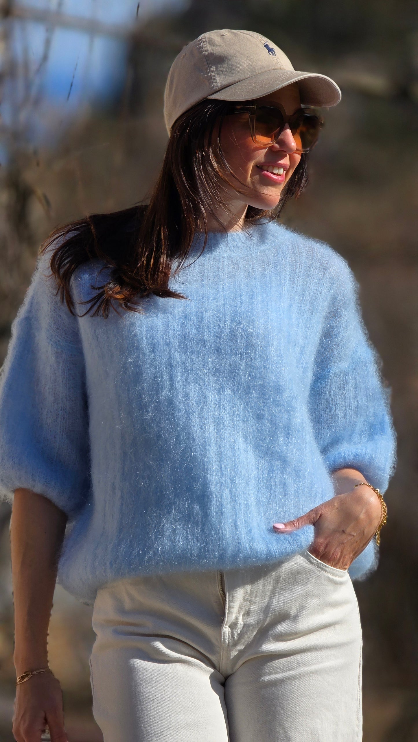 NALA Mohair trui BLAUW