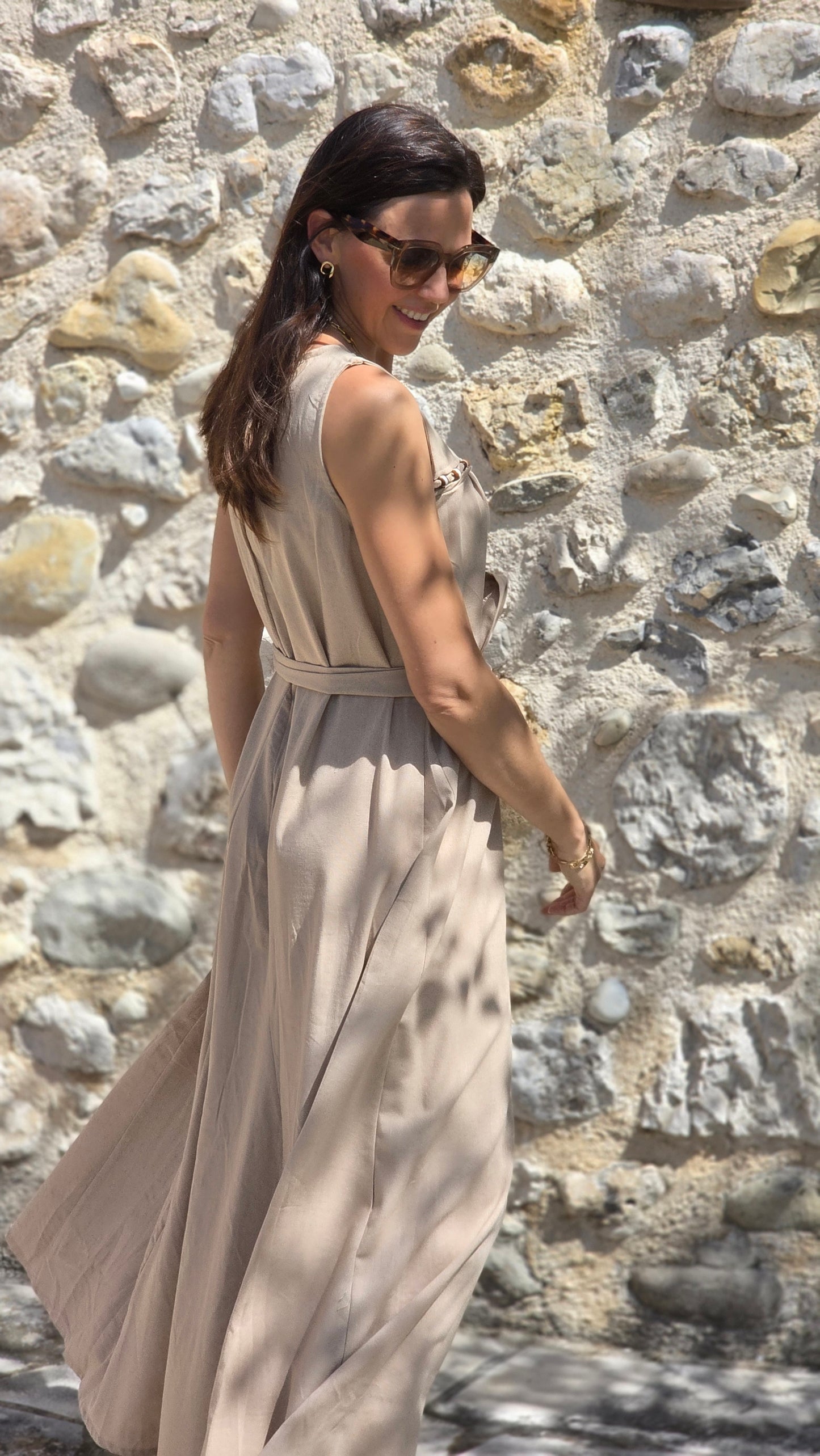 LINDE Jurk BEIGE