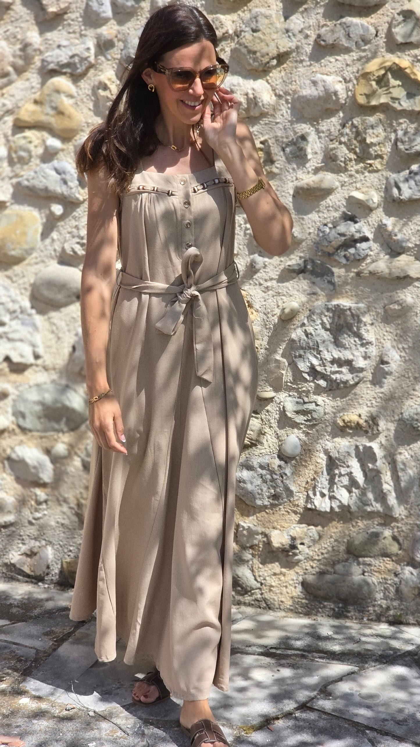 LINDE Jurk BEIGE