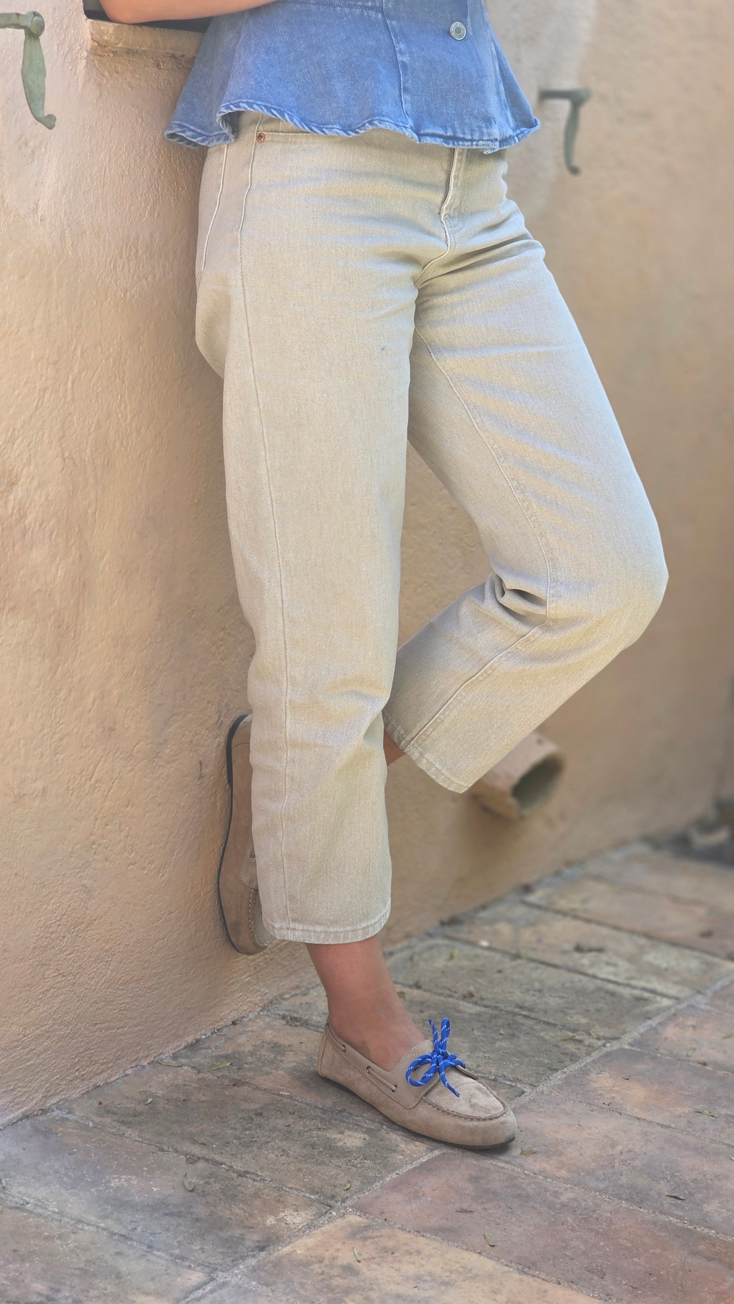 MONA Jeans culotte BEIGE
