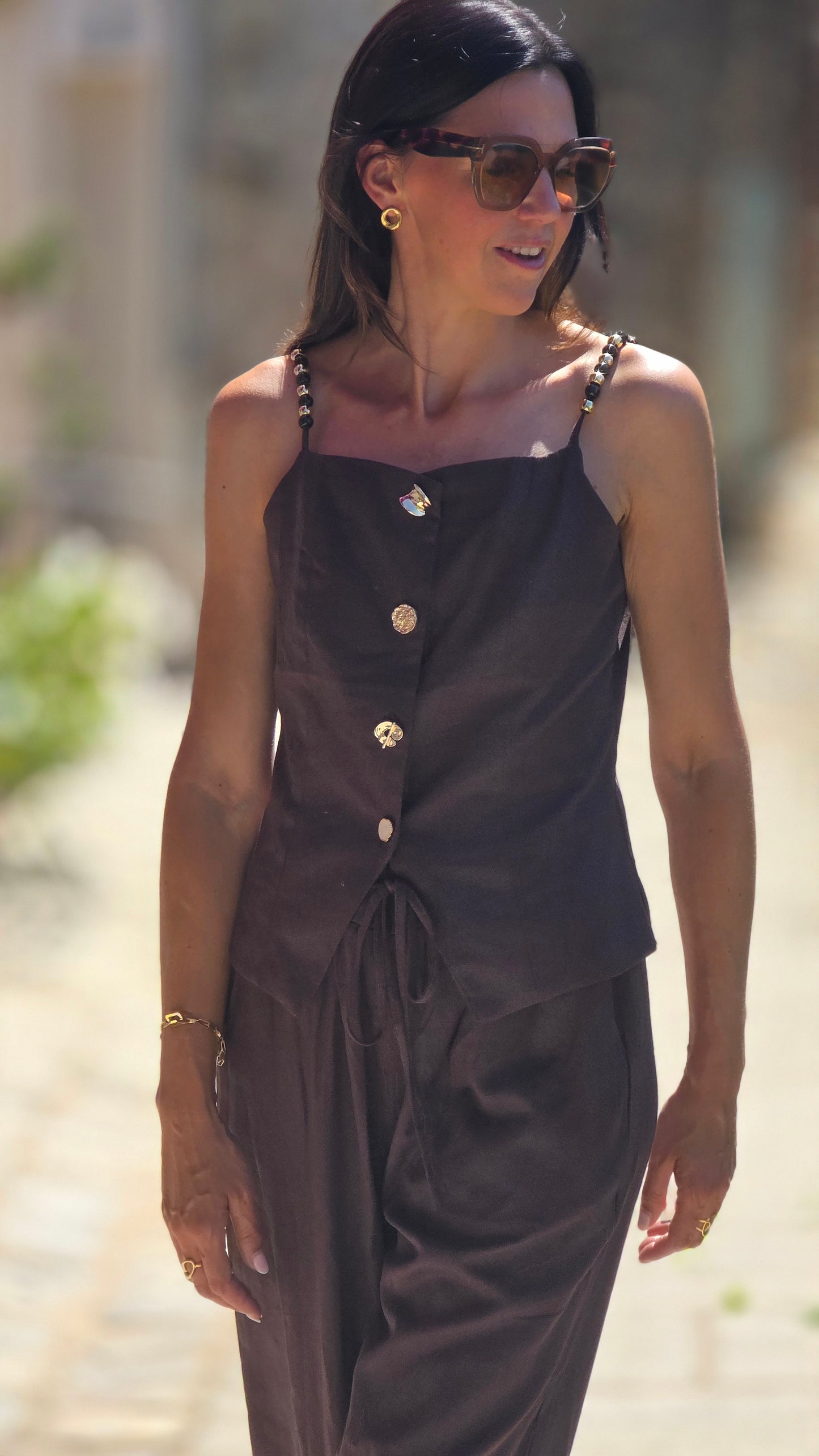 ELEONRE SET Top en broek BRUIN