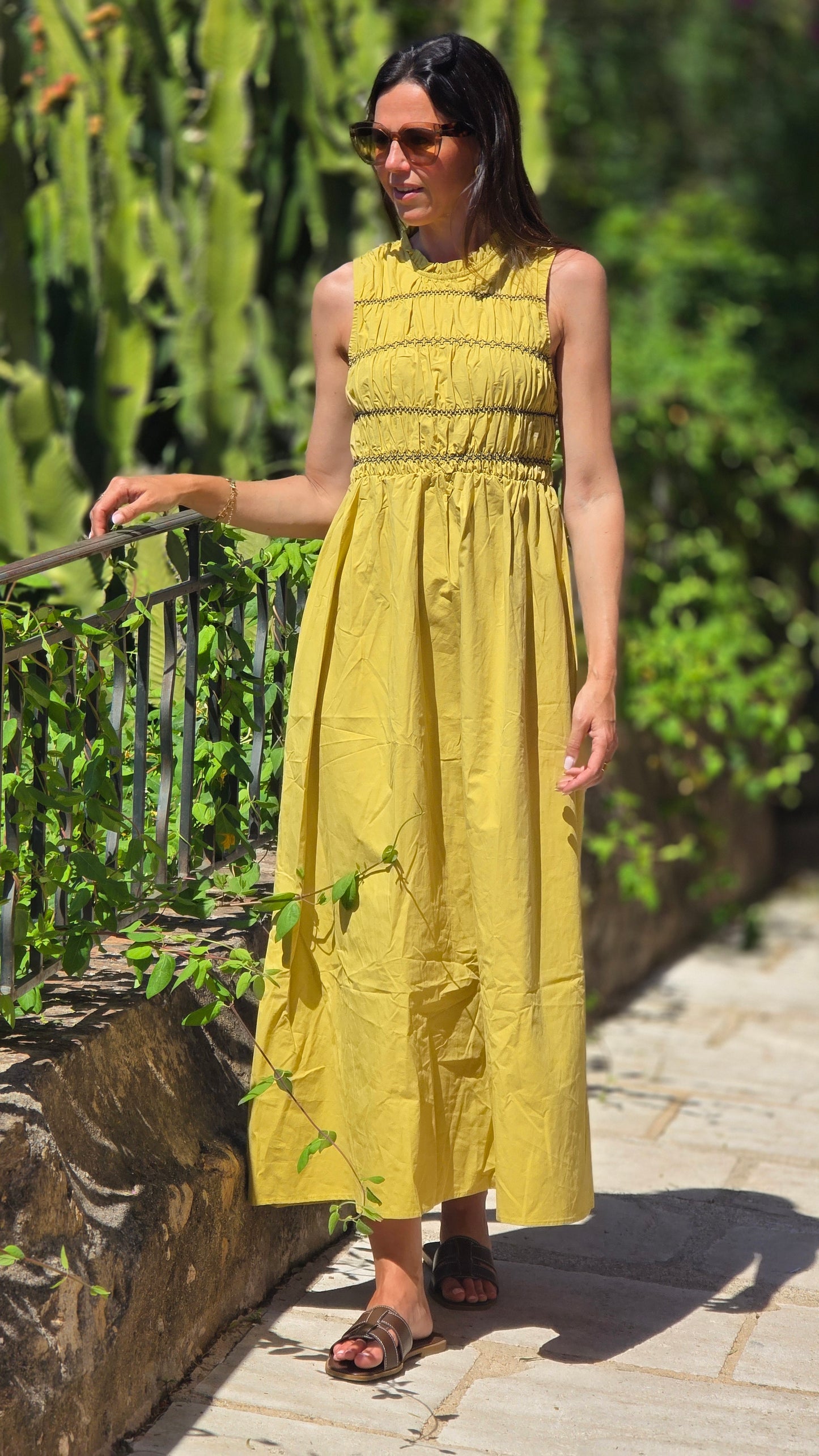 ALINE Jurk OLIJFGROEN