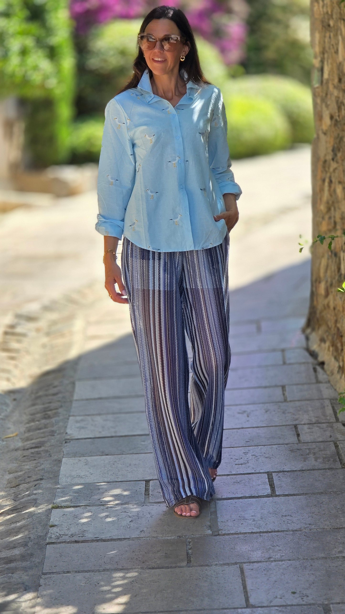 ROSALIE Gehaakte broek BLAUW