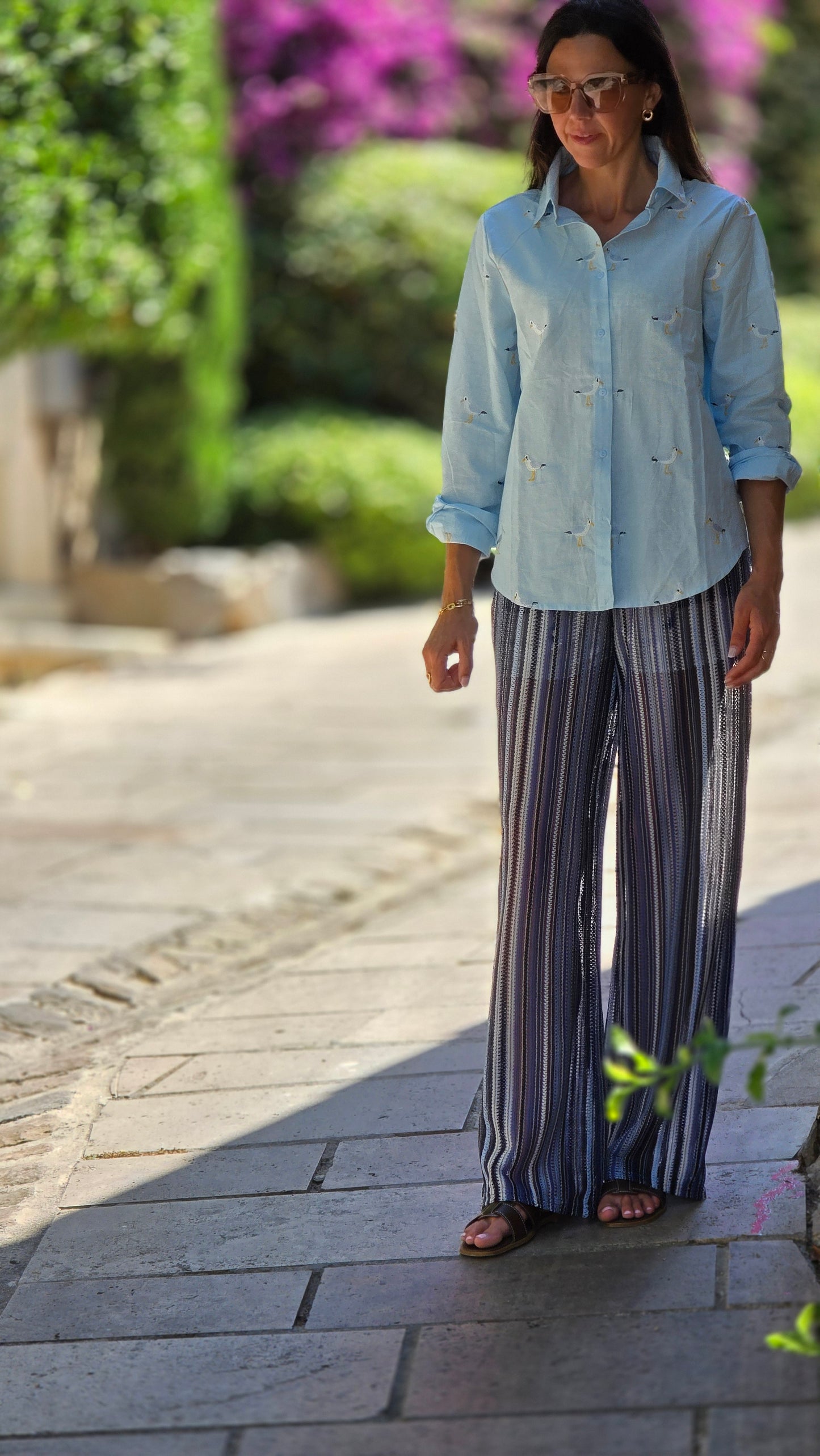ROSALIE Gehaakte broek BLAUW