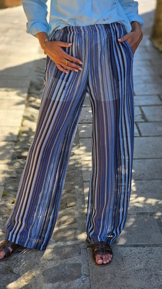 ROSALIE Gehaakte broek BLAUW
