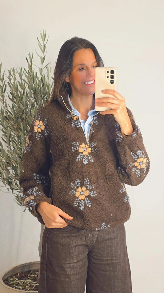 FLEUR Teddy sweater CHOCO