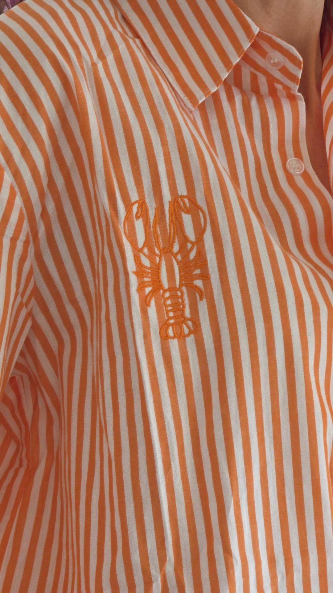 ELLIS Hemd ORANJE gestreept