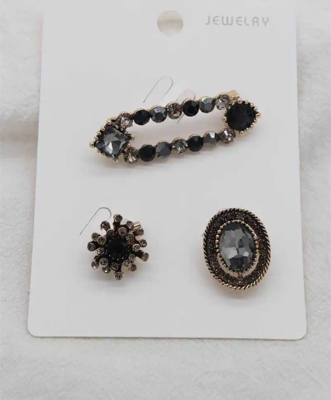 Set broches ZWART